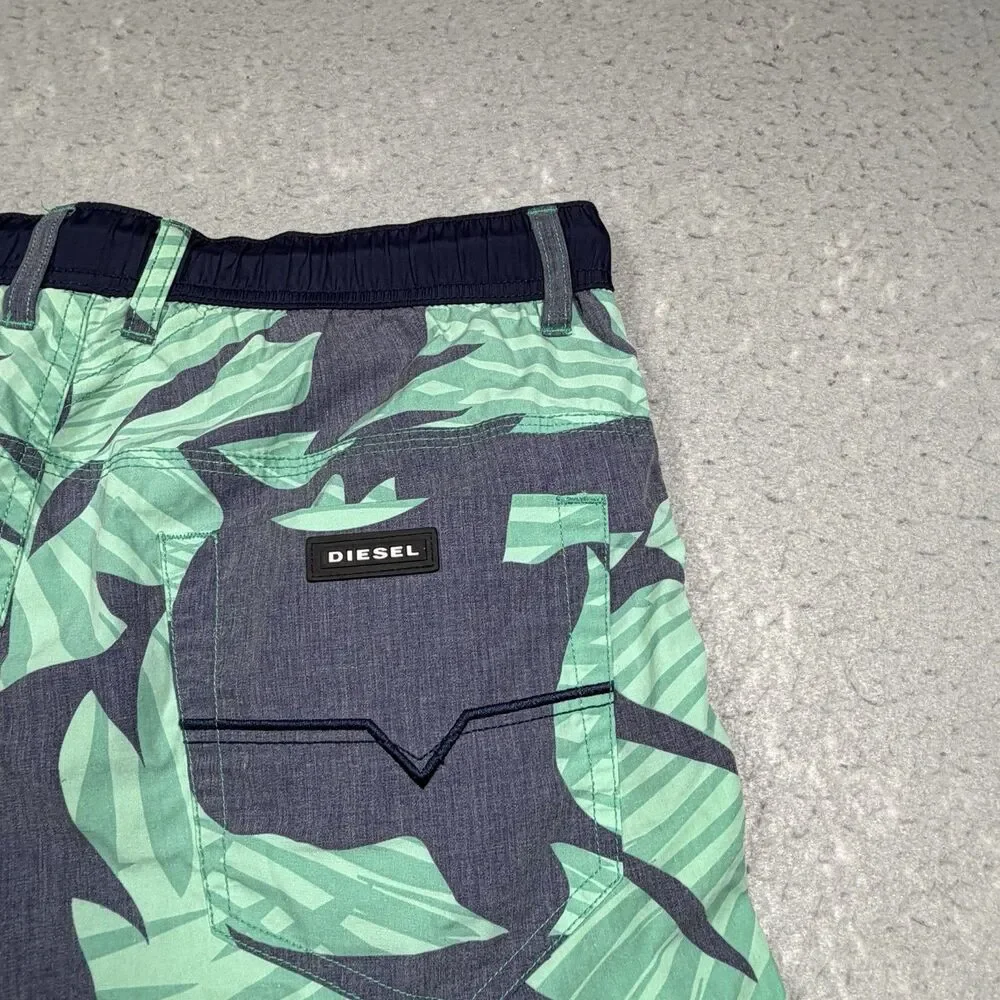 Diesel Beachwear Shorts Men’s Medium Blue  Drawstring Swim Beach Trunk